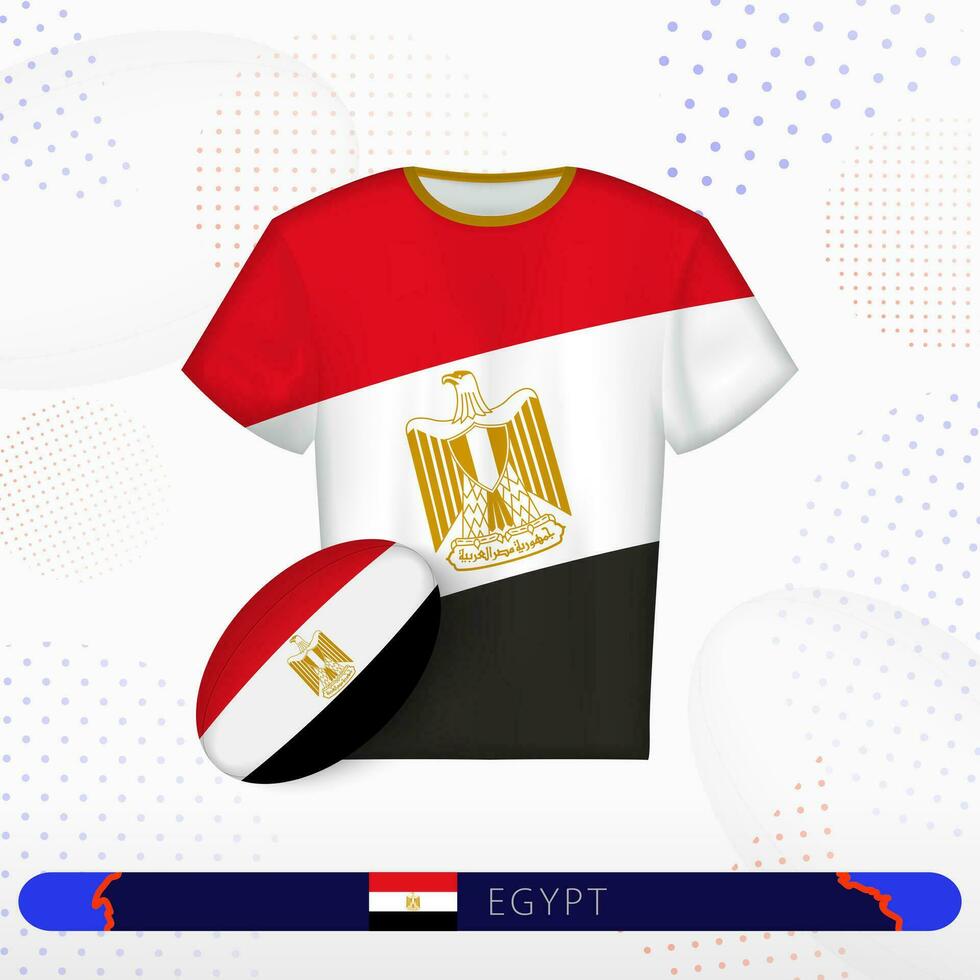 Egypte rugby Jersey met rugby bal van Egypte Aan abstract sport achtergrond. vector