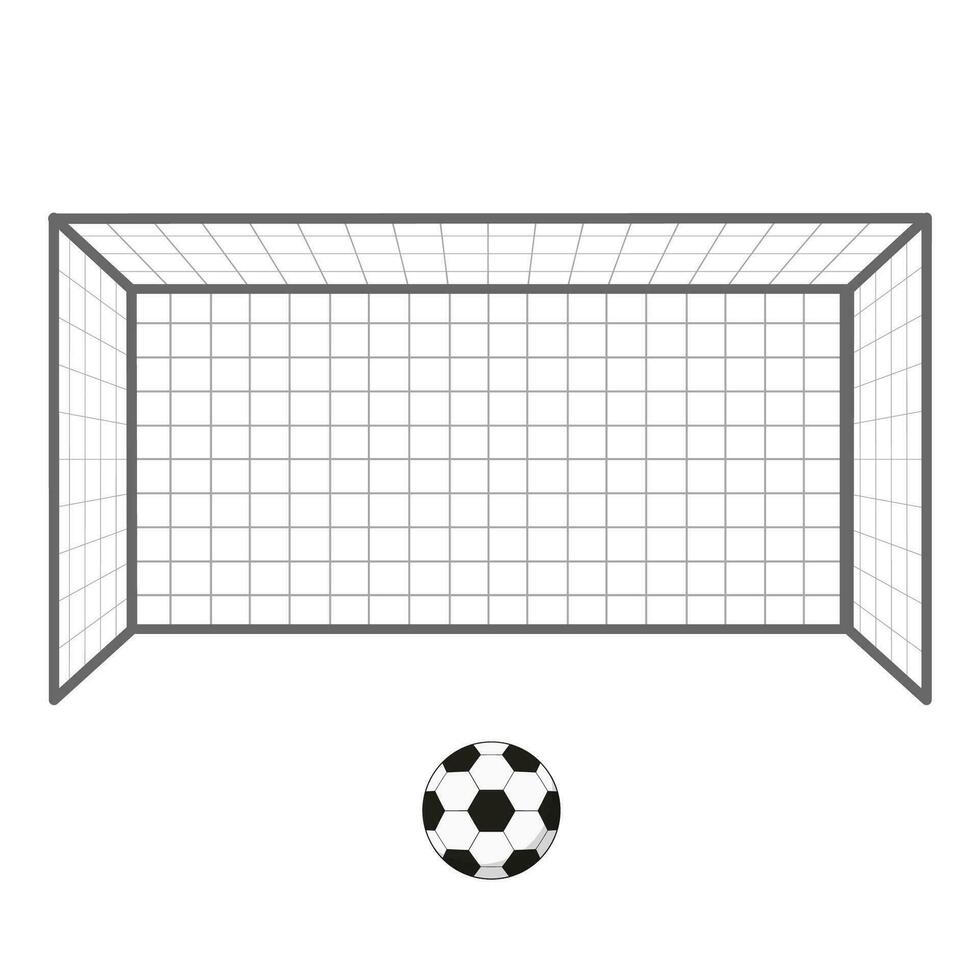 Amerikaans voetbal voetbal doel en bal. poorten keeper geïsoleerd Aan wit achtergrond. vector illustratie