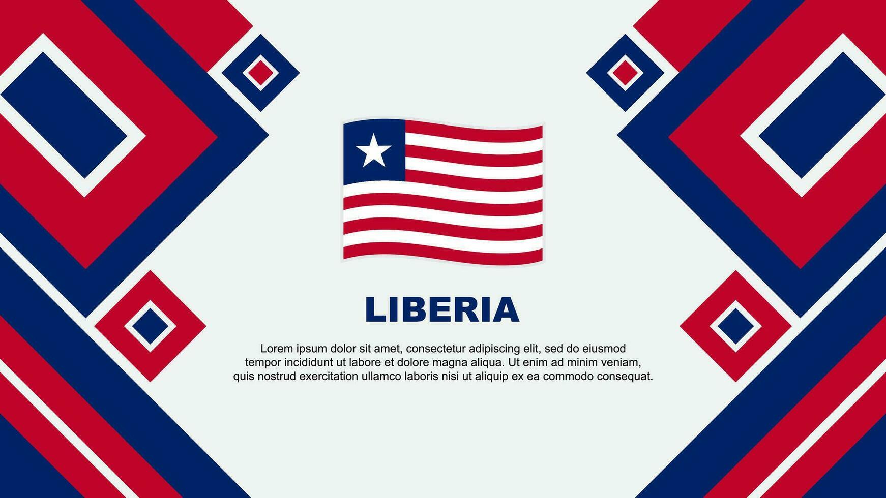 Liberia vlag abstract achtergrond ontwerp sjabloon. Liberia onafhankelijkheid dag banier behang vector illustratie. Liberia tekenfilm