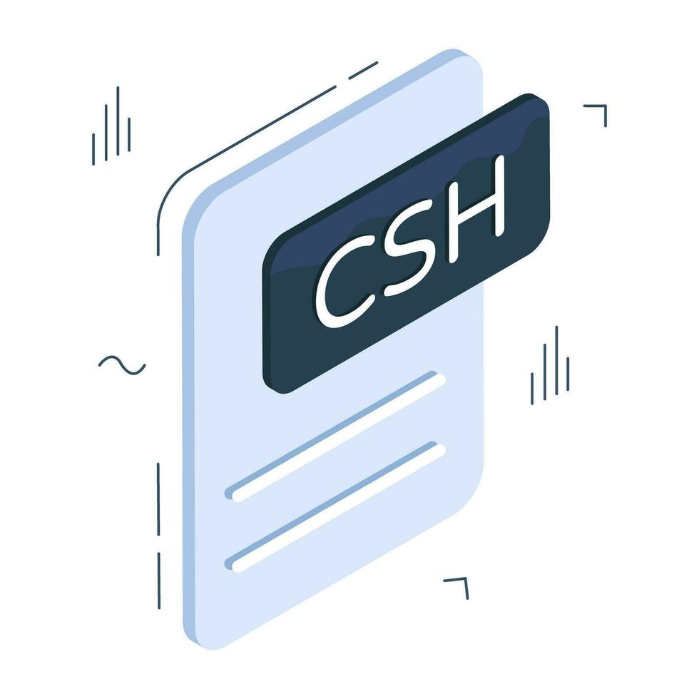 een creatief ontwerp icoon van csh het dossier vector