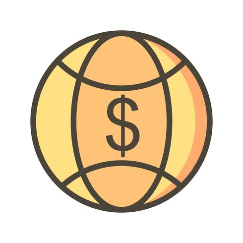 Wereld geld vector pictogram