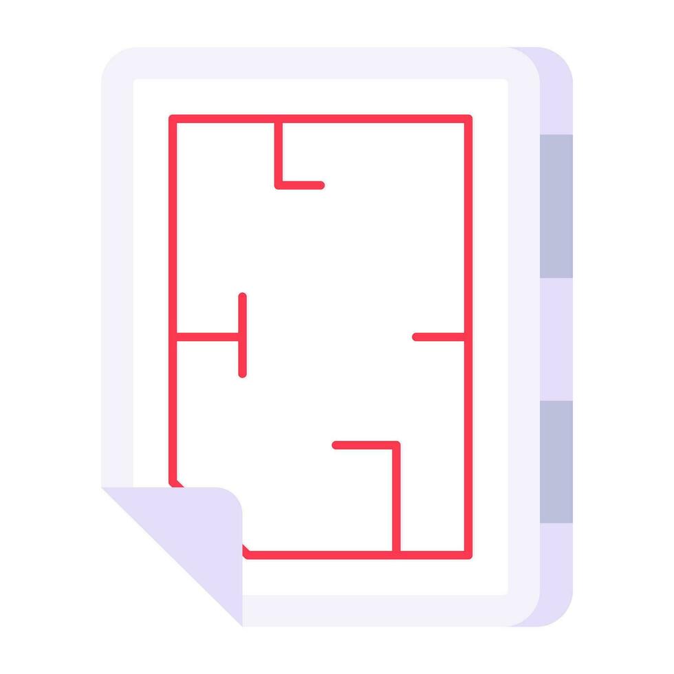 conceptuele vlak ontwerp icoon van bouw kaart vector