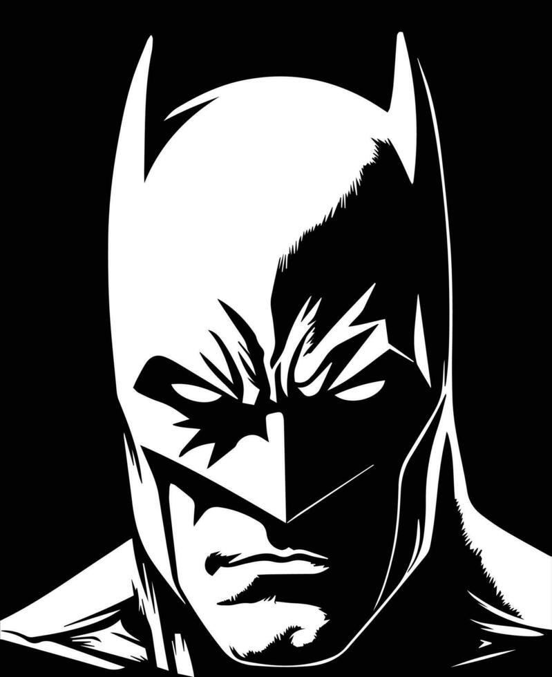 superheld, zwart en wit vector illustratie