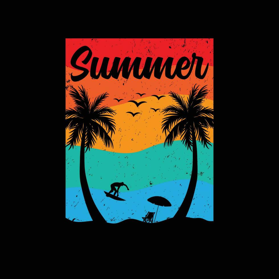 buitenshuis, zomer t-shirt ontwerp vector