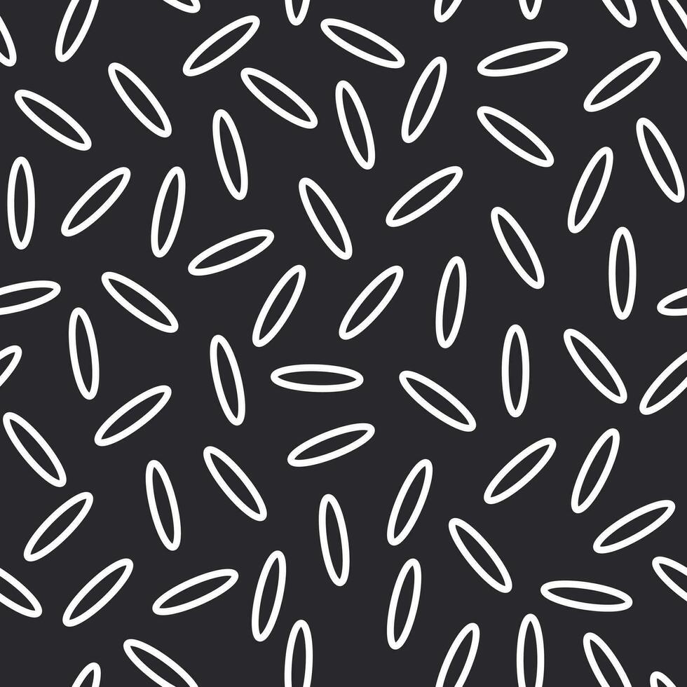 naadloos modern patroon met wit granen van rijst- Aan een zwart achtergrond. voor mode stoffen, textiel, decoratief kussens. vector. vector