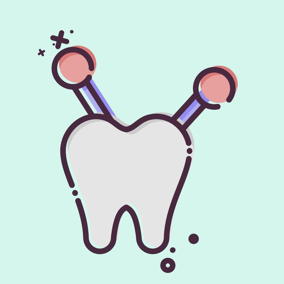 icoon kern opbouwen. verwant naar tandheelkundig symbool. mbe stijl. gemakkelijk ontwerp bewerkbaar. gemakkelijk illustratie vector