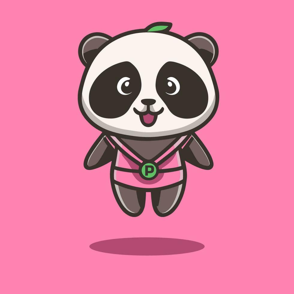 vector schattig panda karakter heroes