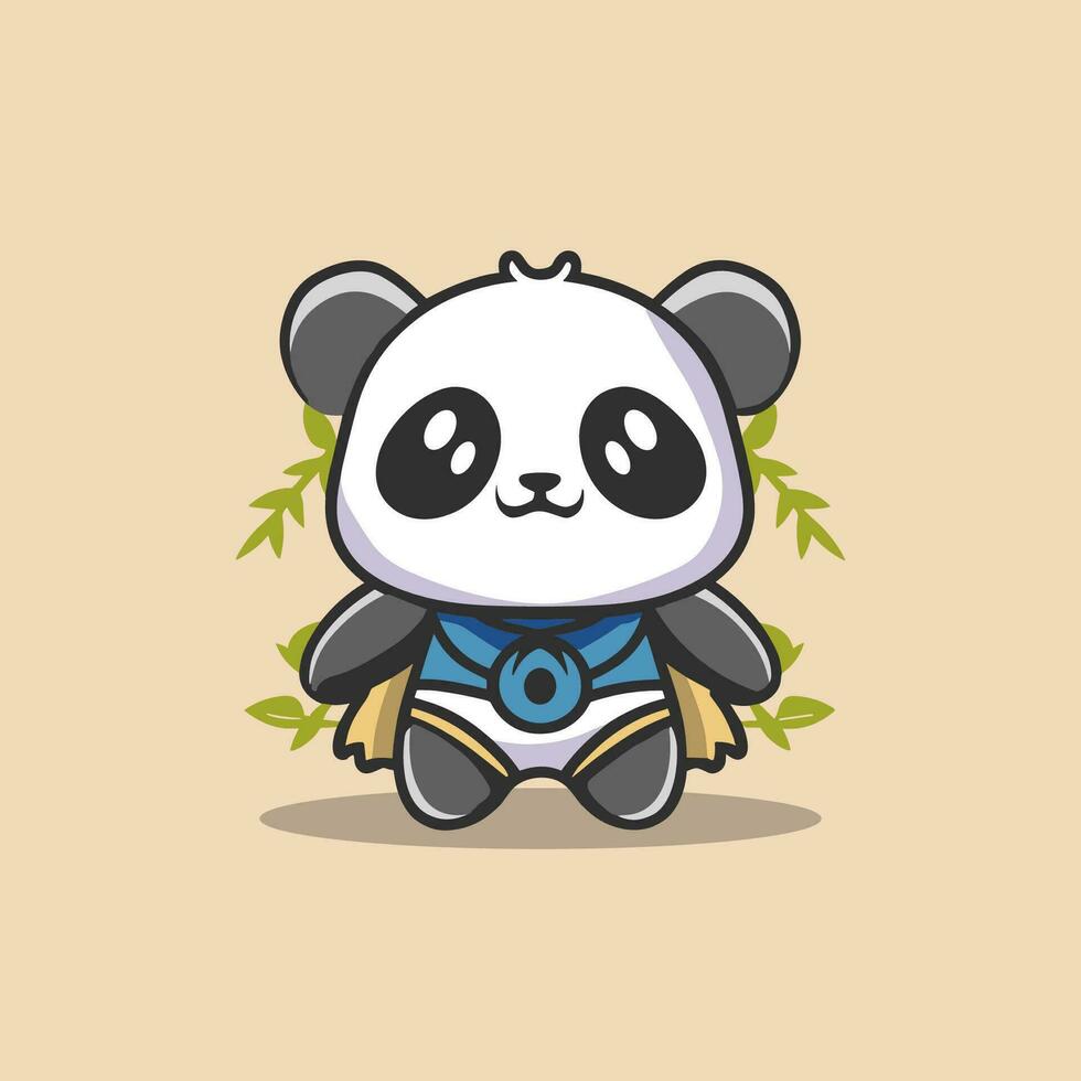 vector schattig panda karakter heroes