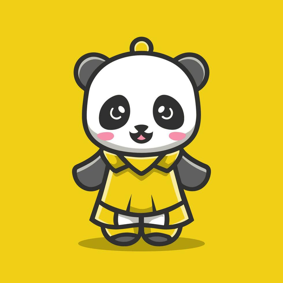 vector schattig panda karakter heroes