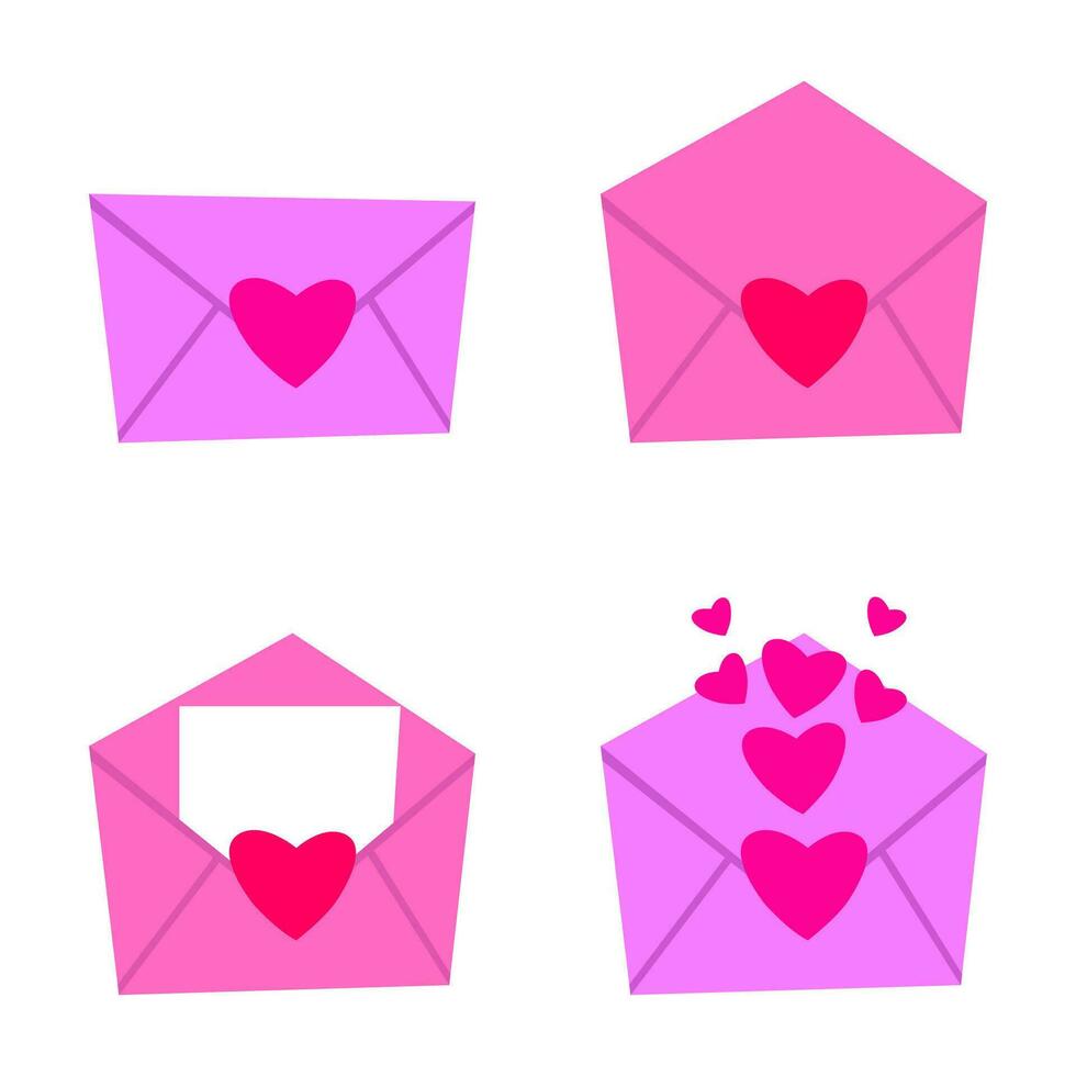 roze Purper mail envelop met liefde icoon geïsoleerd Aan wit achtergrond, vector illustratie