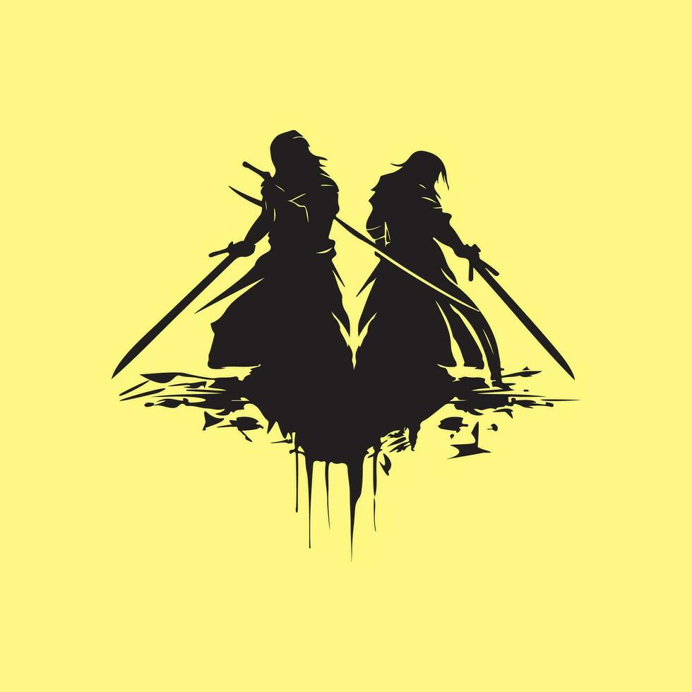 samurai silhouet vector afbeeldingen