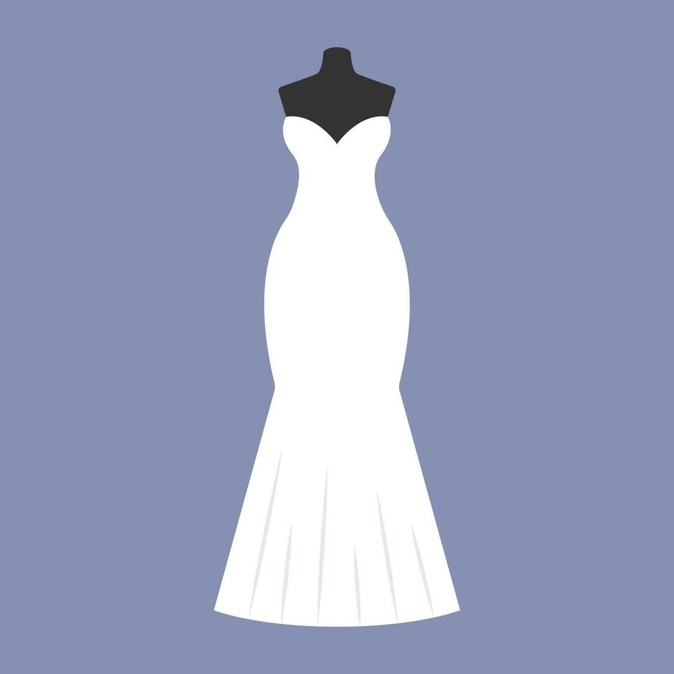 bruiloft jurk in modern ontwerp. vector illustratie.