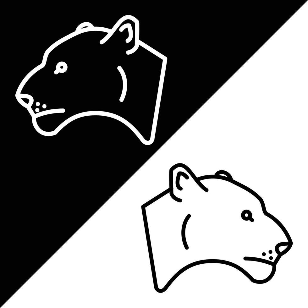 leeuwin vector icoon, lineal stijl icoon, van dier hoofd pictogrammen verzameling, geïsoleerd Aan zwart en wit achtergrond.