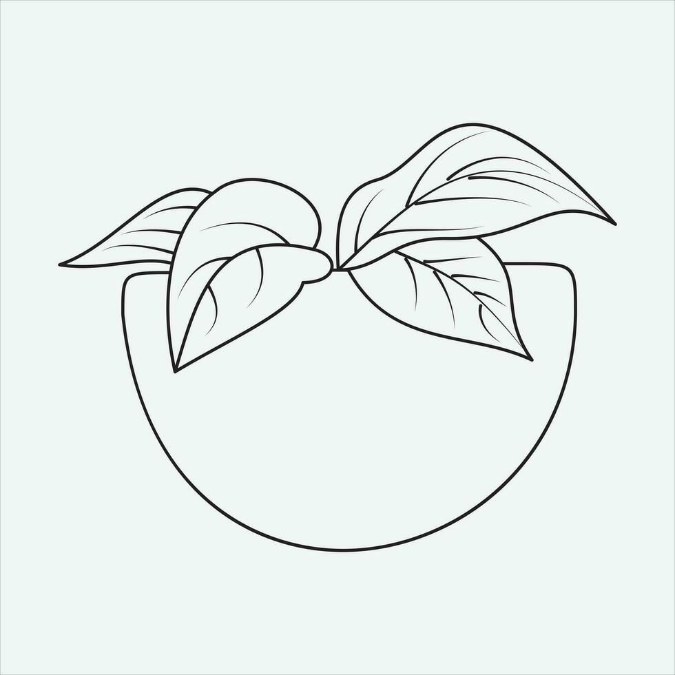 een lijn hand- getrokken boom schets vector illustratie