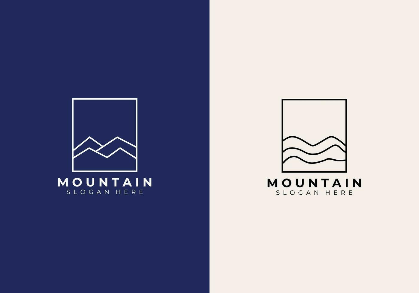 berg lijn kunst logo avontuur gemakkelijk en minimalistisch, vector wijnoogst illustratie ontwerp
