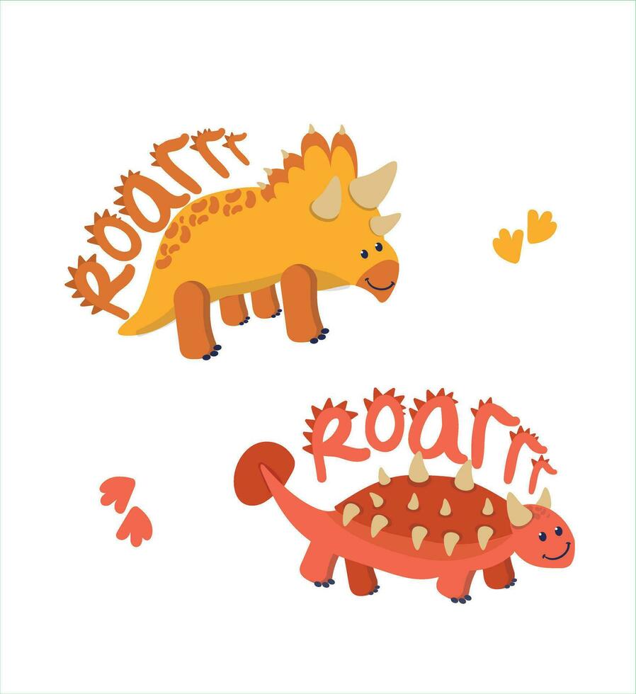 dinosaurus vector. schattig dinosaurus vectoren brullen patroon