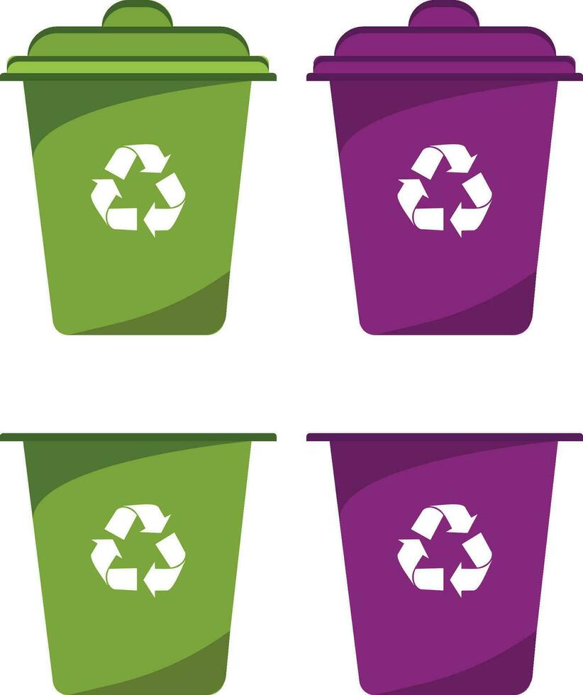 recycle bak vector illustratie. kleurrijk recycle bak