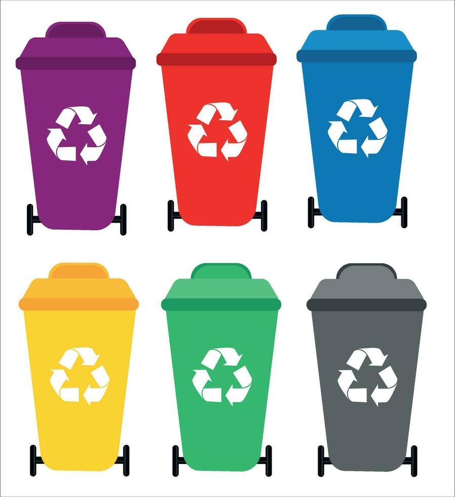 recycle bak vector illustratie. kleurrijk recycle bak