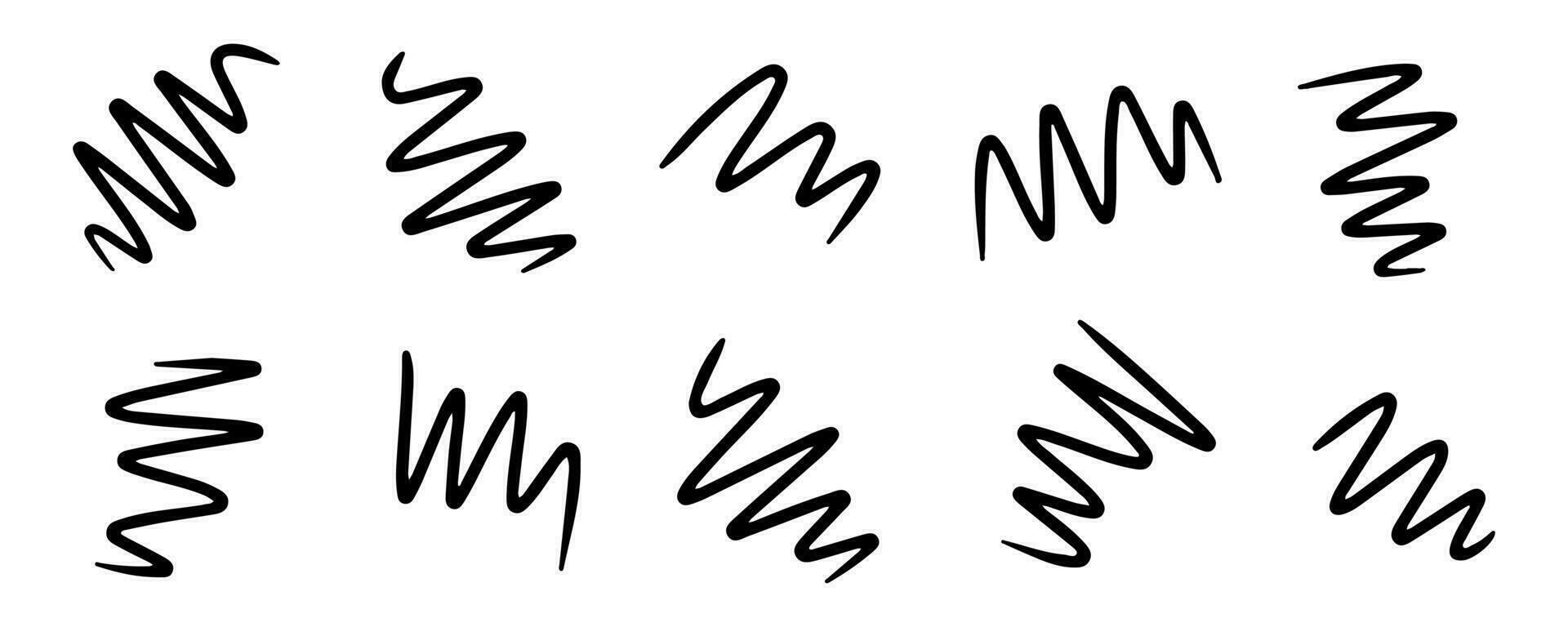 tekening voorjaar en spiraal set, hand- getrokken spoel pictogrammen. vector flexibel metaal lijnen voor uw ontwerp