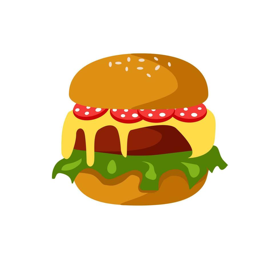 hamburger met salami vector