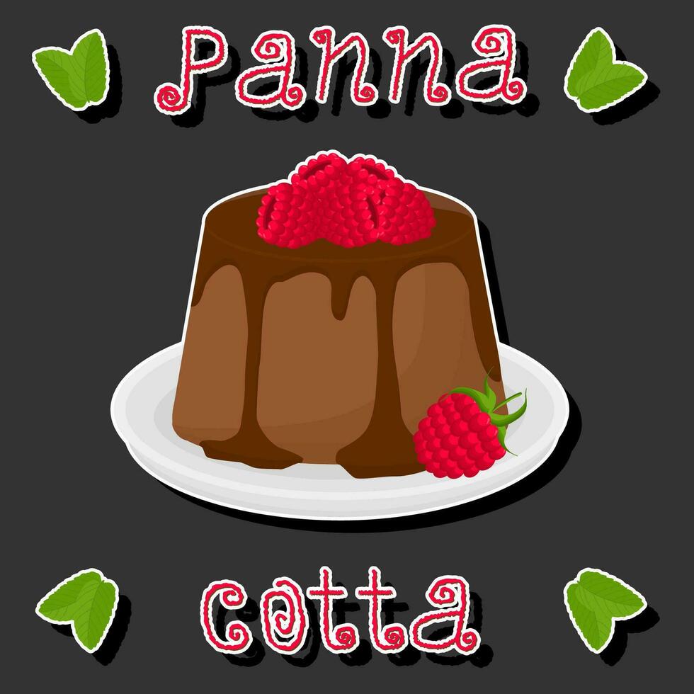 illustratie Aan thema vers fruit smakelijk gelei panna cotta van divers ingrediënten vector