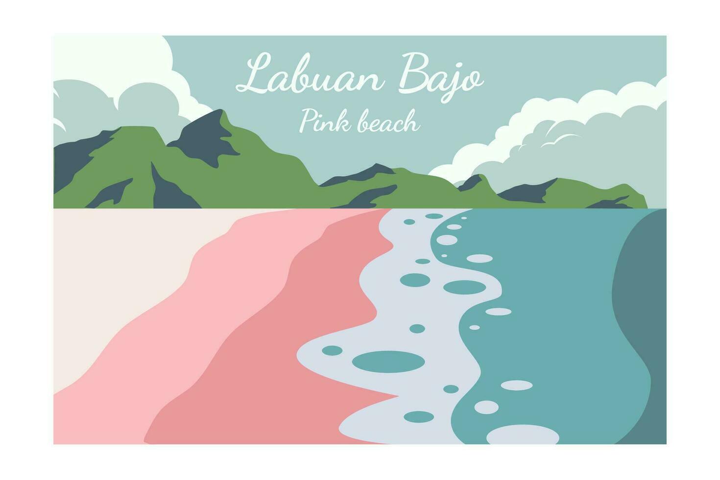 Labuan bajo roze strand Indonesië vector