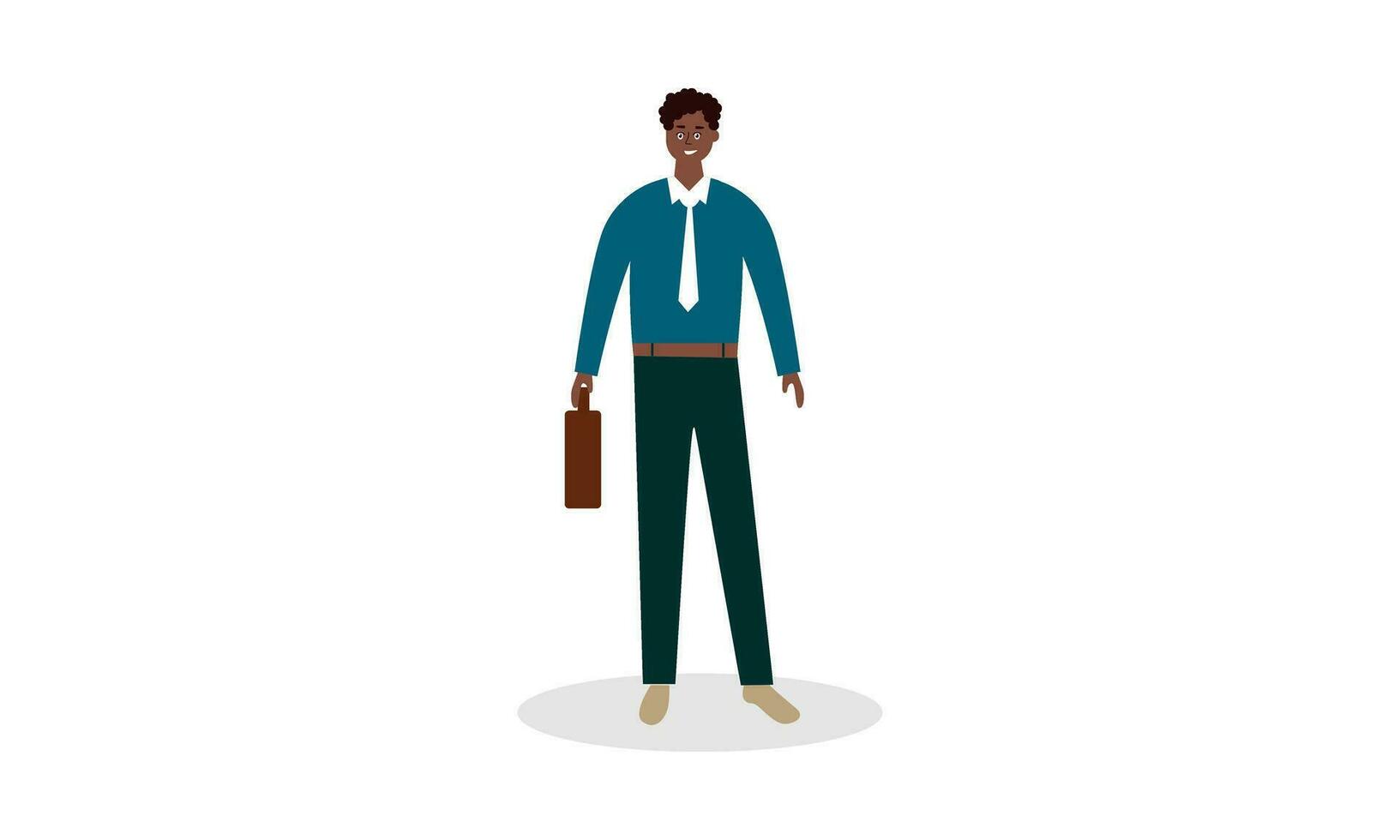 Afrikaanse kantoor werknemer karakter illustratie vector