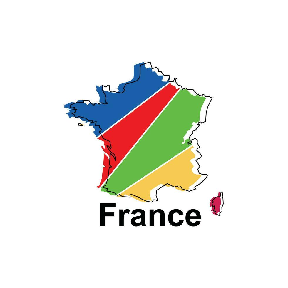 kaart stad van Frankrijk, vector geïsoleerd illustratie van vereenvoudigd administratief kaart van Frankrijk. borders en namen van de Regio's. geschikt voor uw bedrijf
