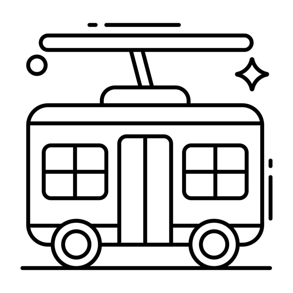een premie ontwerp icoon van trolley bus vector