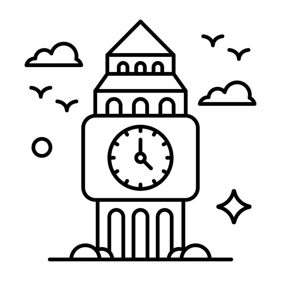 een mooi ontwerp icoon van Pisa toren vector