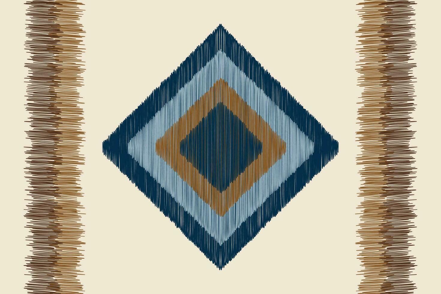 etnisch ikat kleding stof patroon meetkundig stijl.afrikaans ikat borduurwerk etnisch oosters patroon bruin room achtergrond. abstracte,illustratie.textuur,kleding,decoratie,motief,tapijt. vector