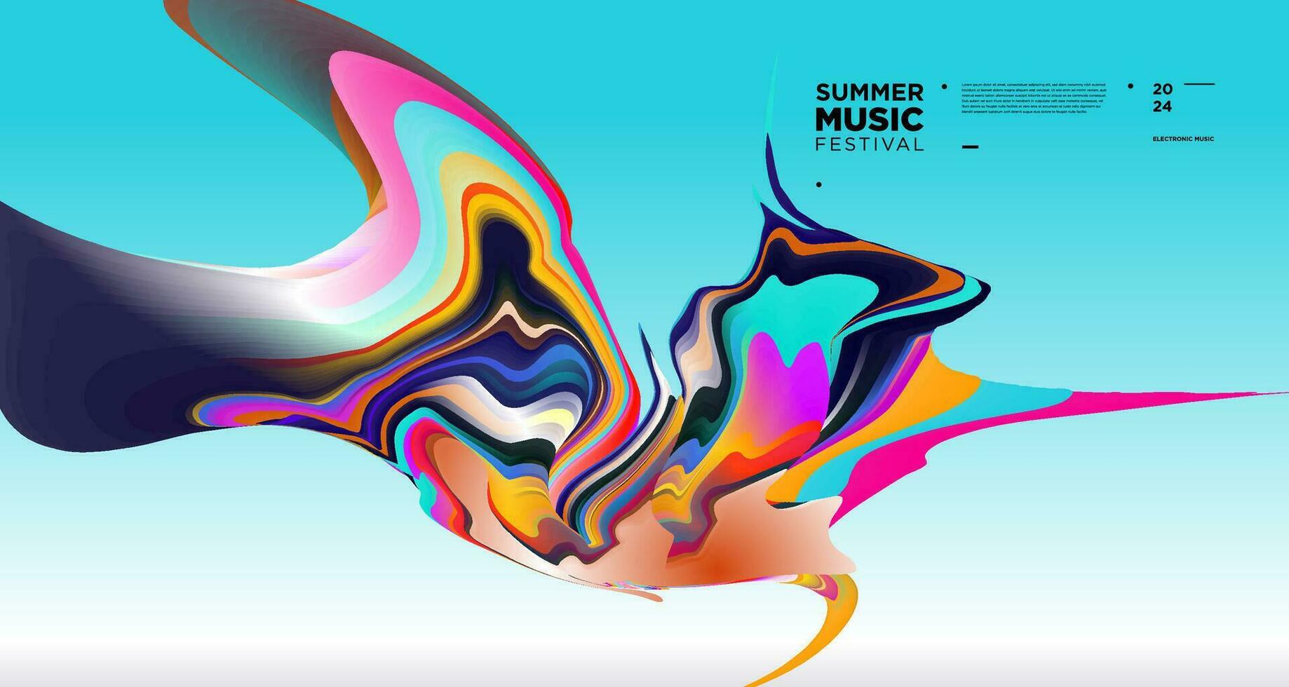 kleurrijk abstract vloeistof elektronisch zomer muziek- festival vector banier