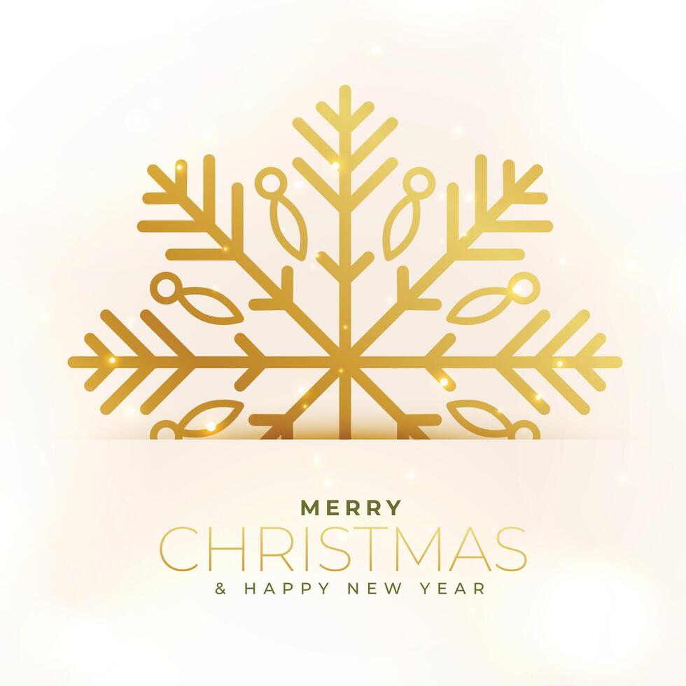 elegant gouden sneeuwvlok Kerstmis festival achtergrond vector