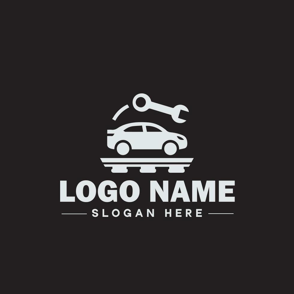 automotive logo auto winkel logo auto handel logo auto reparatie logo icoon schoon vlak modern minimalistische bedrijf voertuig logo bewerkbare vector