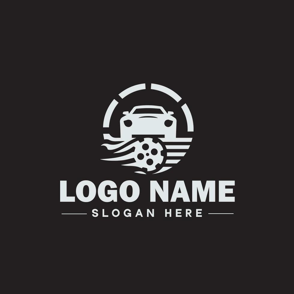 automotive logo auto winkel logo auto handel logo auto reparatie logo icoon schoon vlak modern minimalistische bedrijf voertuig logo bewerkbare vector