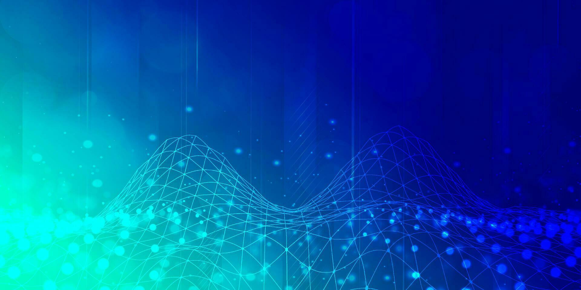 digitaal technologie snelheid aansluiten blauw groen achtergrond, cyber nano informatie, abstract communicatie, innovatie toekomst tech gegevens, internet netwerk verbinding, ai groot gegevens, lijn punt illustratie vector