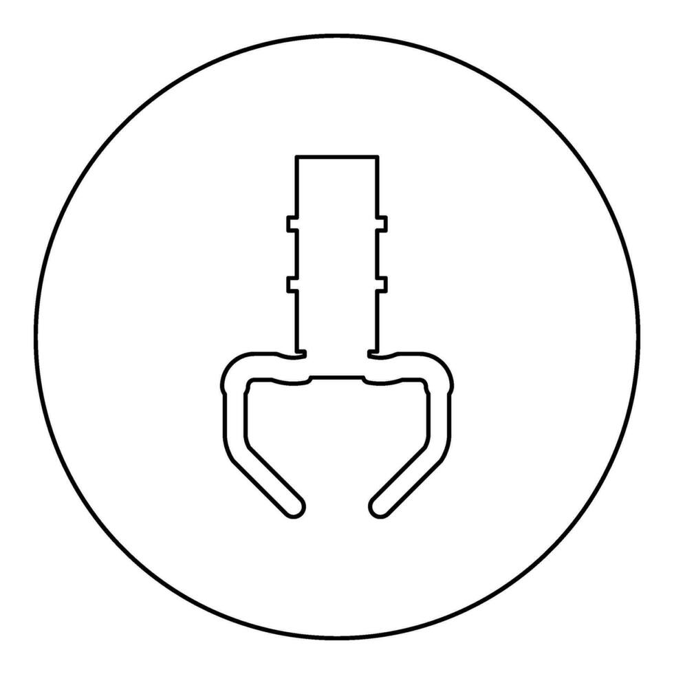 prijs speelgoed- manipulator ijzer haak kraan klauw picker icoon in cirkel ronde zwart kleur vector illustratie beeld schets contour lijn dun stijl