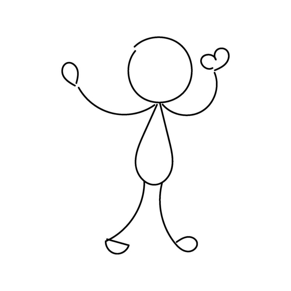 grappig stickman hand- getrokken stijl voor afdrukken vector