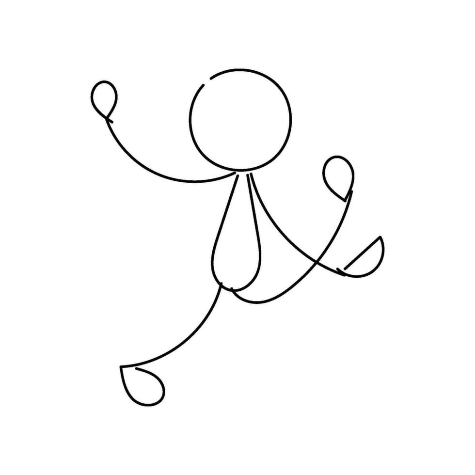 grappig stickman hand- getrokken stijl voor afdrukken vector