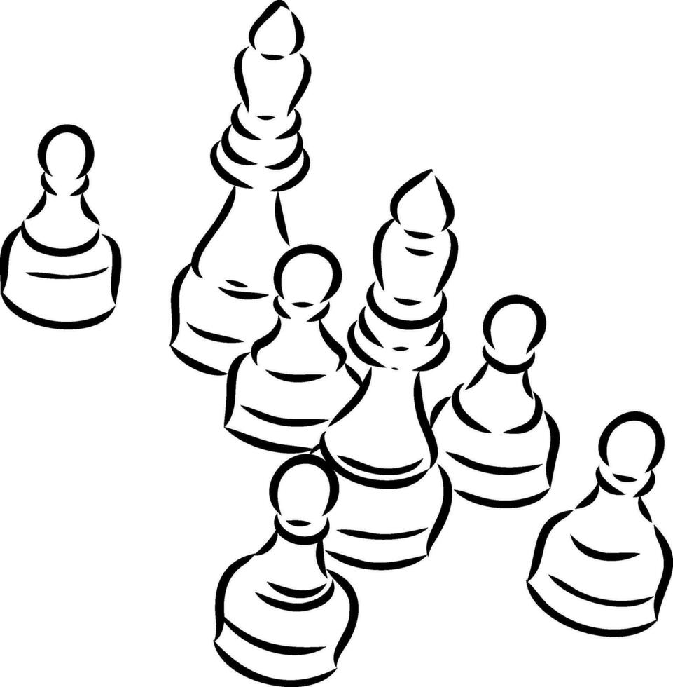 schaak vector schetsen