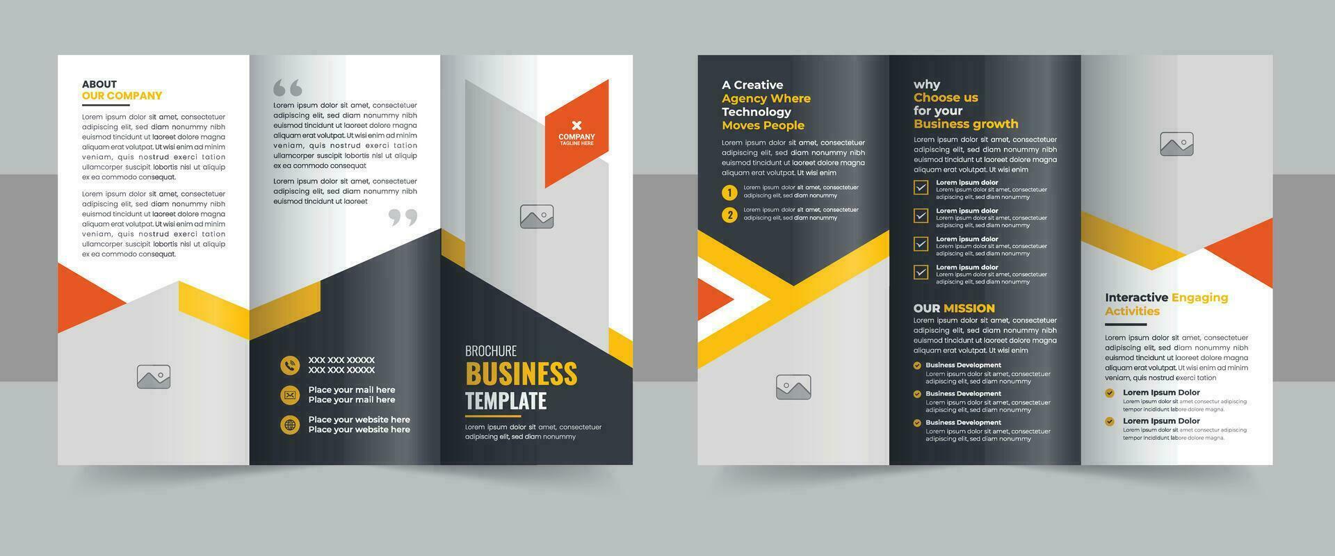 modern drievoud bedrijf brochure sjabloon, zakelijke bedrijf drievoud brochure sjabloon, creatief en professioneel tri vouwen brochure vector ontwerp