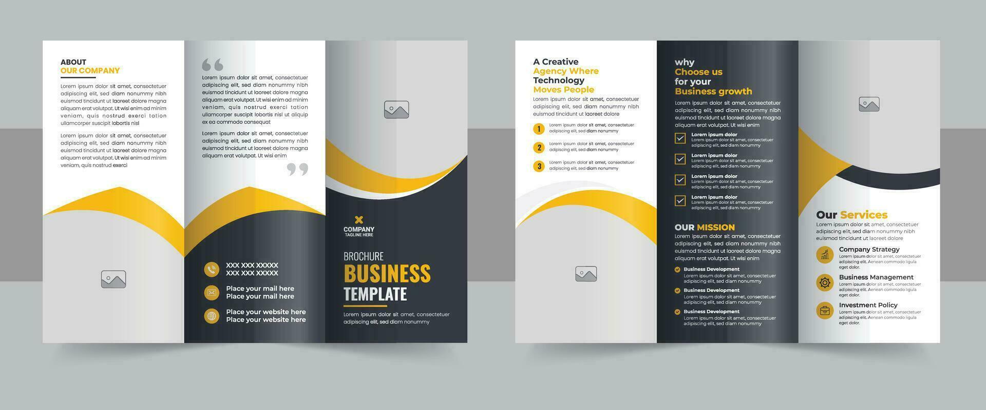 modern drievoud bedrijf brochure sjabloon, zakelijke bedrijf drievoud brochure sjabloon, creatief bewerkbare drievoud brochure sjabloon ontwerp vector