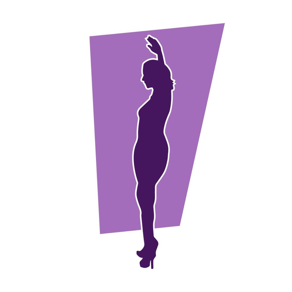 silhouet van een slank vrouw in dans houding. silhouet van een vrouw dansen. vector