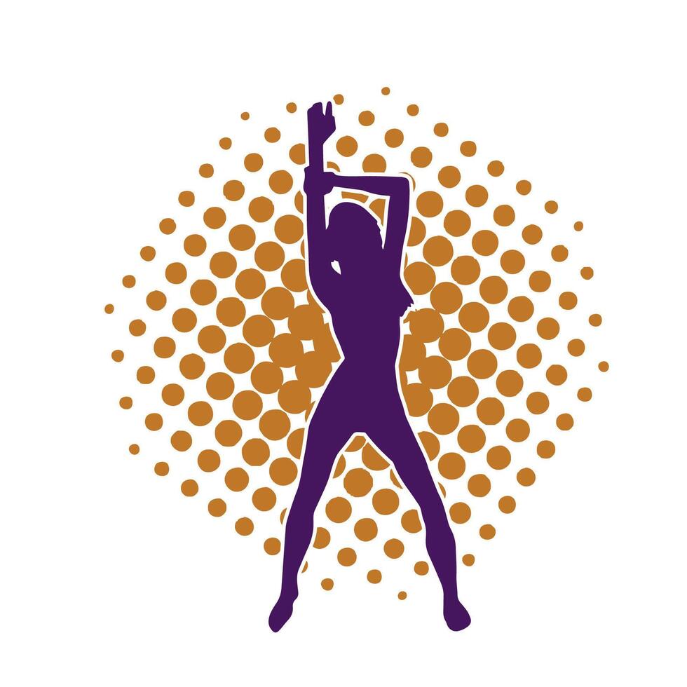 silhouet van een slank vrouw in dans houding. silhouet van een vrouw dansen. vector