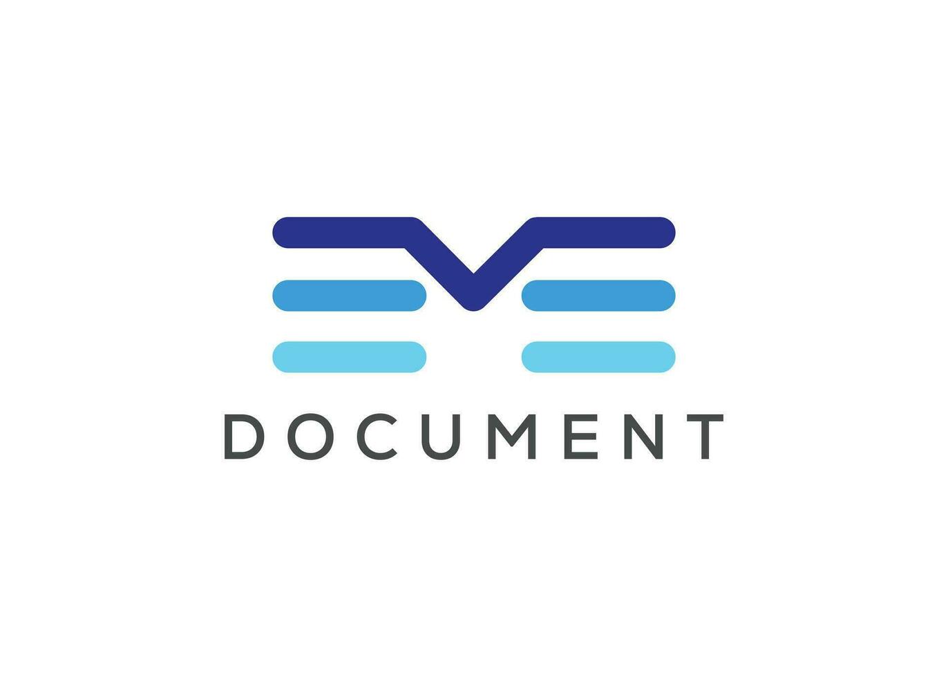 brief m document monogram logo ontwerp vector sjabloon