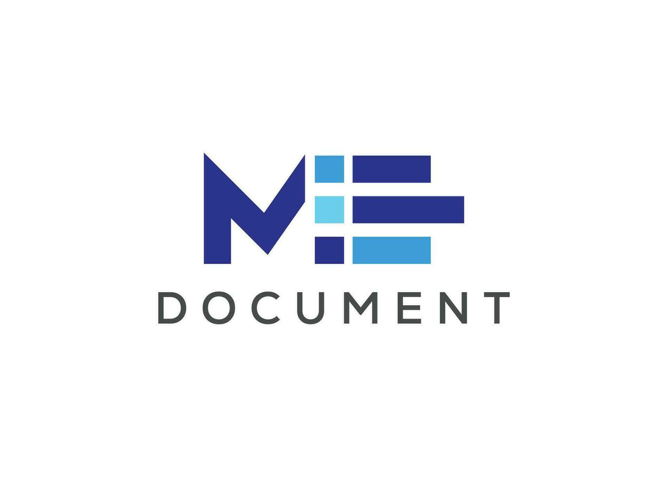 brief m document monogram logo ontwerp vector sjabloon