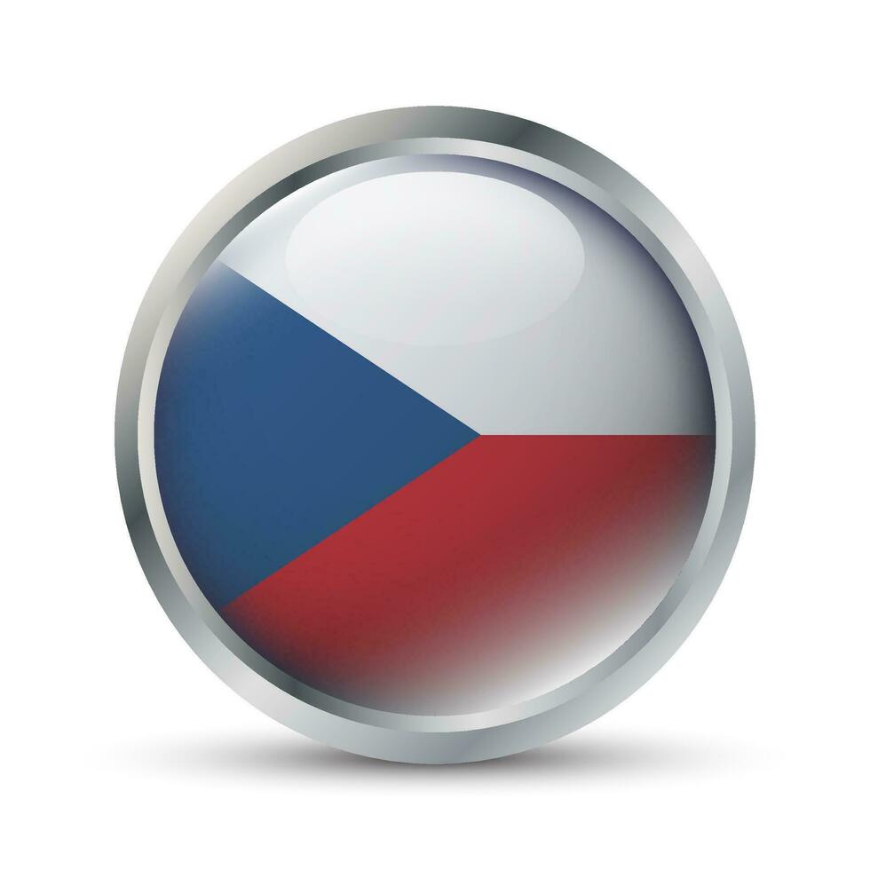 Tsjechisch republiek vlag 3d insigne illustratie vector