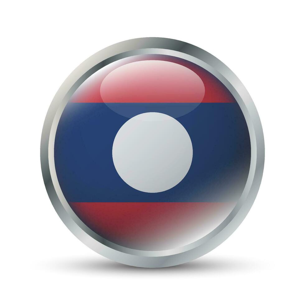 Laos vlag 3d insigne illustratie vector