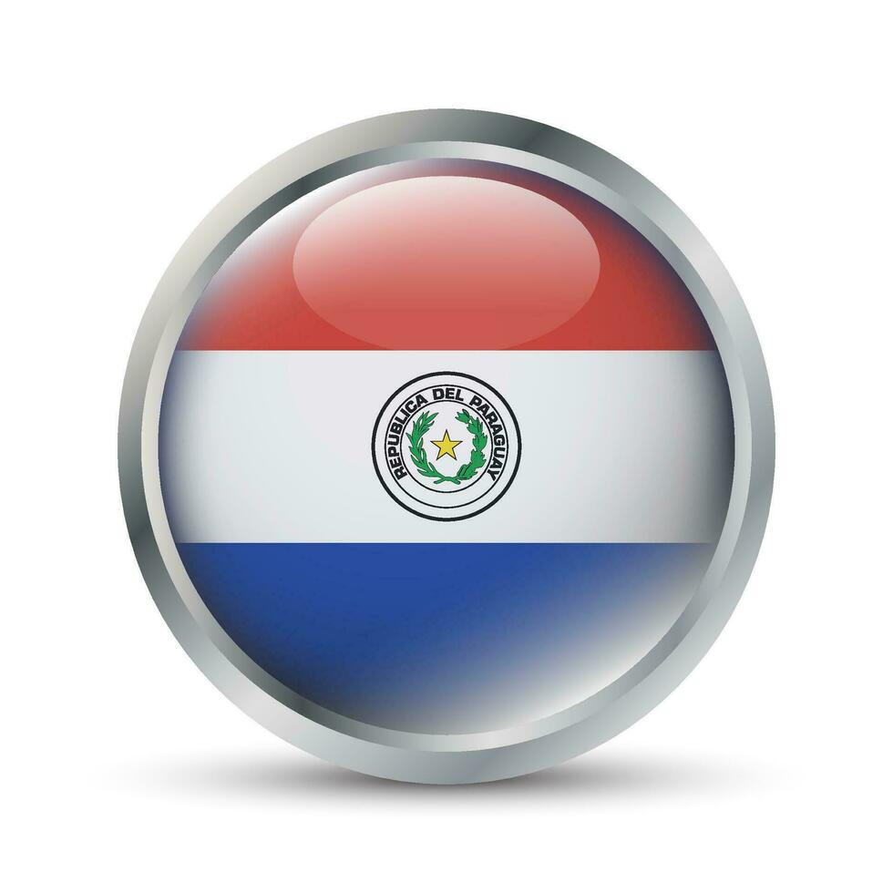 Paraguay vlag 3d insigne illustratie vector