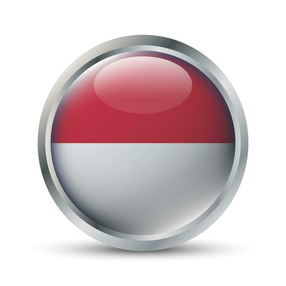 Indonesië vlag 3d insigne illustratie vector